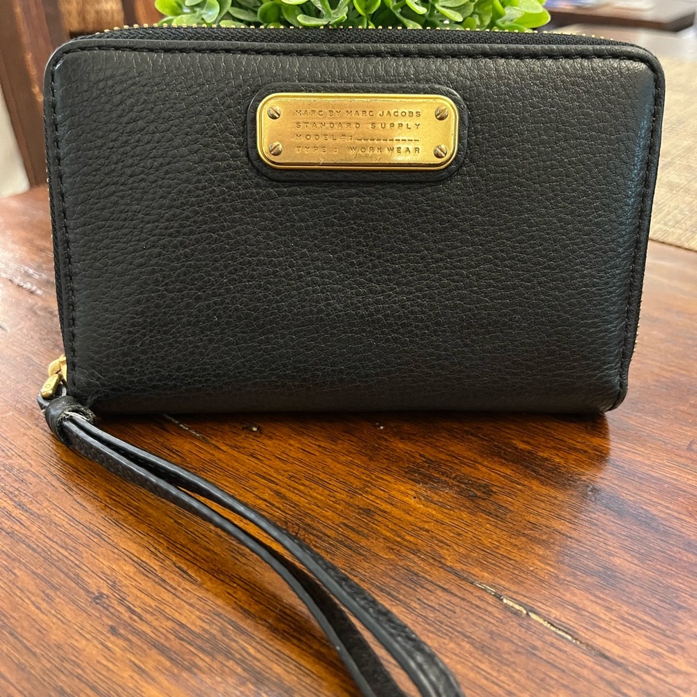 Marc By Marc Jacobs Black Wallet with Gold Details